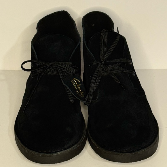 New Clarks Desert Boot / Bootie Men’s Black Suede Shoes size 11.5 - Picture 2 of 12